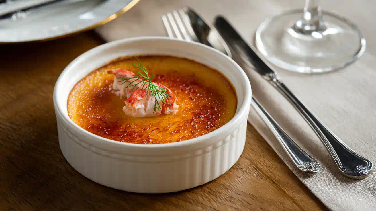 Crab Brulee with Caramelized Sugar Crust