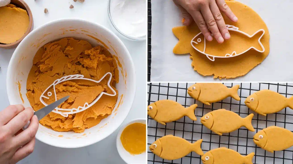 Step-by-Step Instructions for Making Orange Fish Cookies