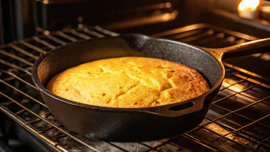 Southern cornbread slices paired with chili, showcasing its versatility as a side dish.