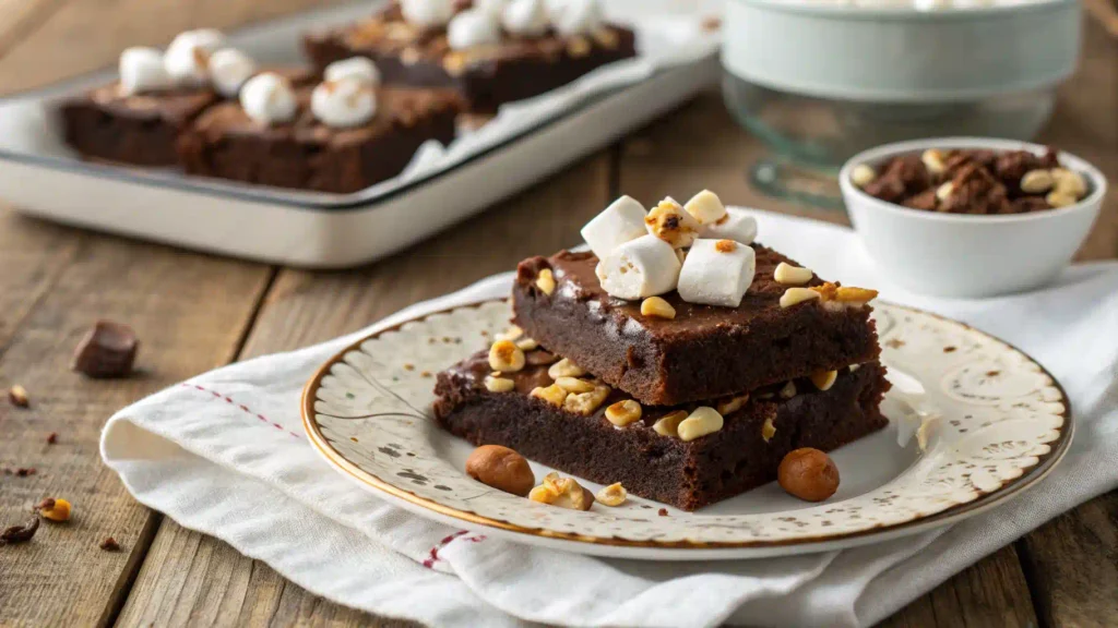 Heavenly Hash Brownies with Marshmallows and Nuts