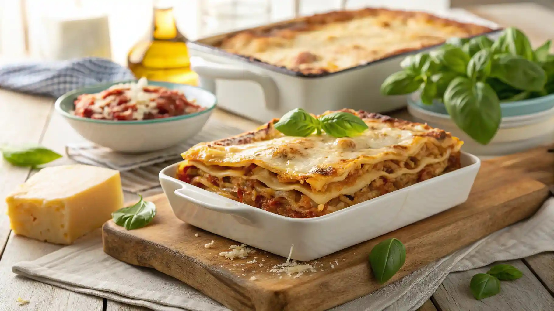 Perfectly Baked Barilla Lasagna Served In A Rustic Kitchen Setting