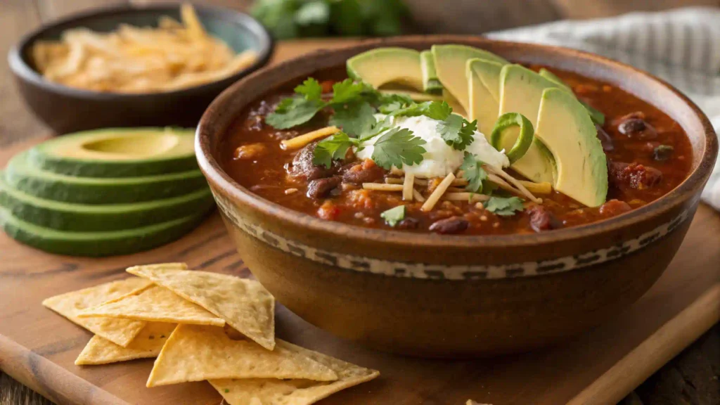 Taco Soup Fritos with Avocado and Cheese