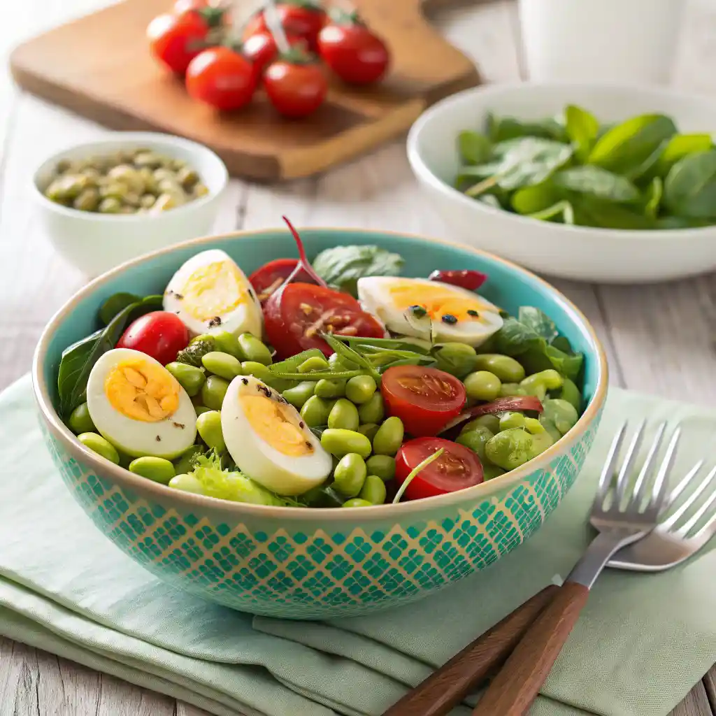 Vibrant Edamame Egg Salad Bowl