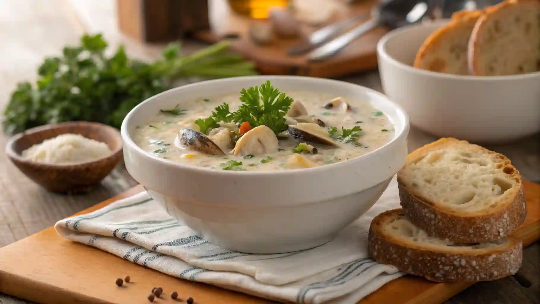 Fresh Oysters Soaking In Milk For Oyster Milk Preparation