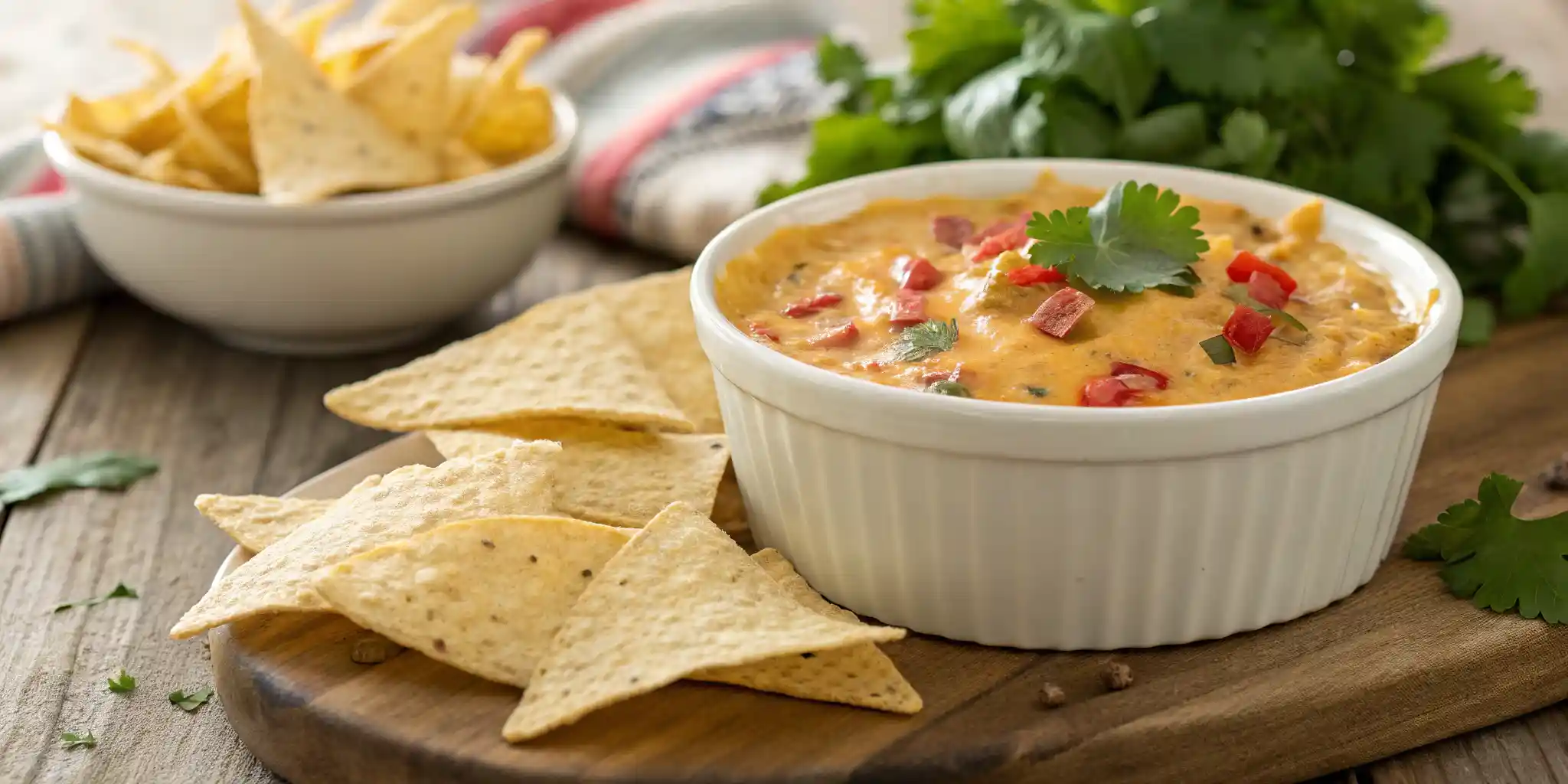 Warm And Cheesy Rotel Dip In A Bowl With Tortilla Chips, Perfect For Parties